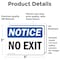 Signmission No Exit, 5 in W x Rectangle, Vinyl Decal OS-2PACK-NS-D-35-L-14530 - alternate 2